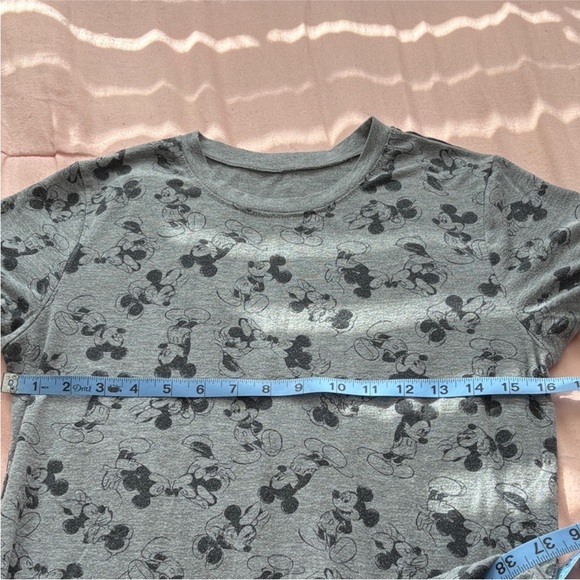 Disney Mickey Mouse Short Sleeve Top Tee Shirt Grey Women Small - Picture 4 of 6